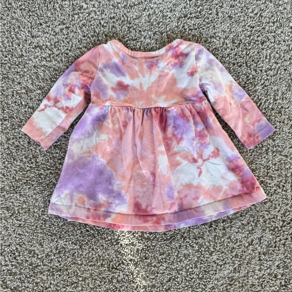 Old Navy Baby Girl Purple Tie-Dye Long-Sleeve Dress Spring dress Size 0-3 months
